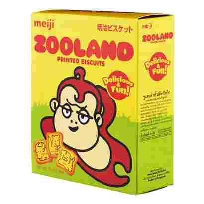 Meiji Plain Zooland Printed Biscuits 70 gm